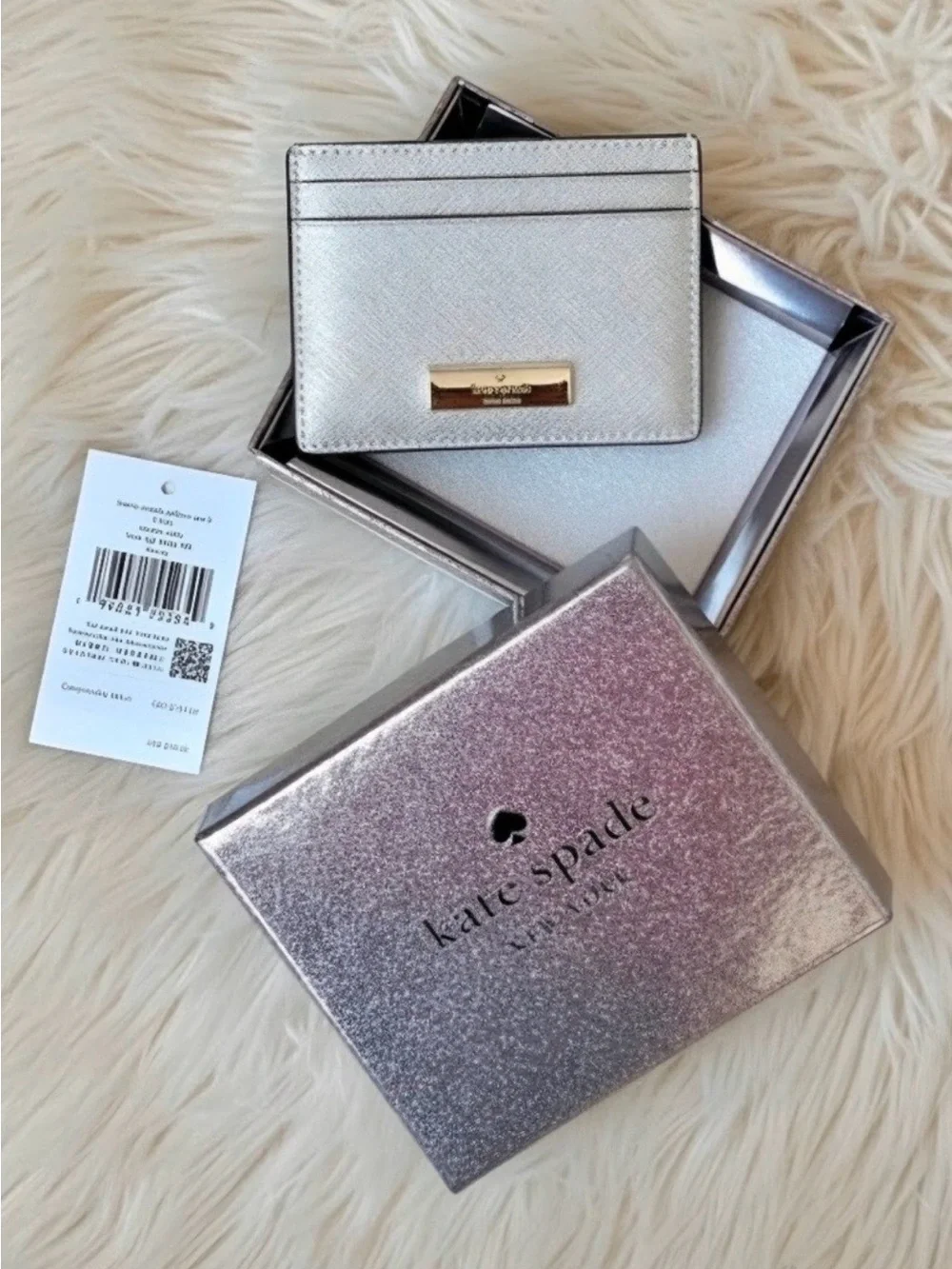 kate spade Kenzie Metallic Small Slim Cardholder